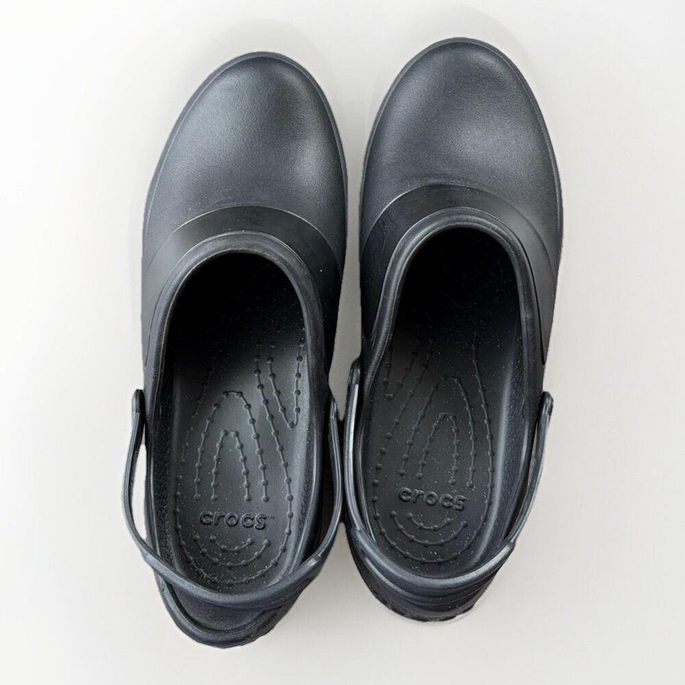 Crocs Women's Mercy Work Clogs Black Slip Resistant Nurse Chef Shoes Size 10 - Picture 4 of 7